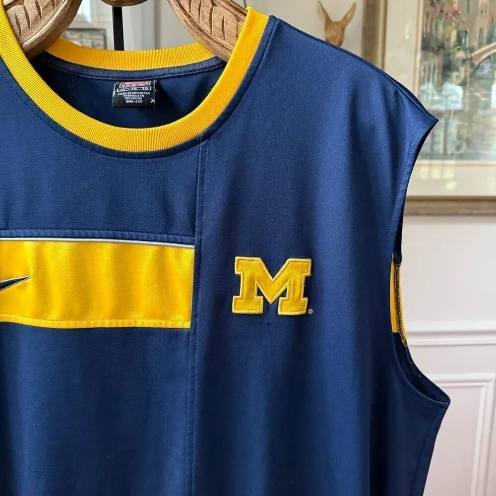 Nike Elite University of Michigan Wolverines Sleeveless Basketball Shirt Jersey